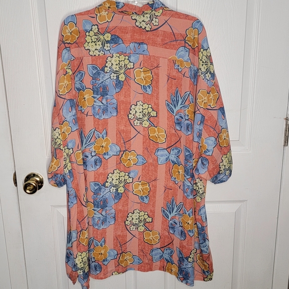 Tommy Bahama 100% Silk Orange Floral Shirt Size 3XB - Picture 2 of 13